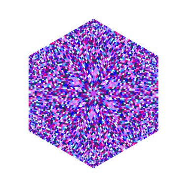 Geometrik soyut izole kiremitli mozaik altıgen şekil