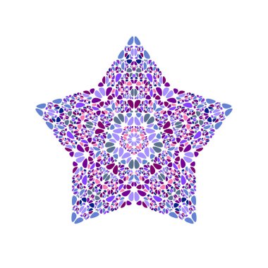 Geometrik izole çiçek mozaik yıldız logo şablonu