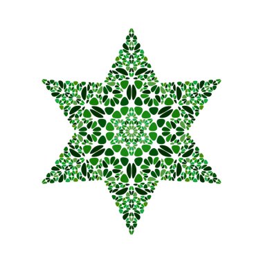 İzole soyut renkli taç yaprağı yıldız sembolü şablonu