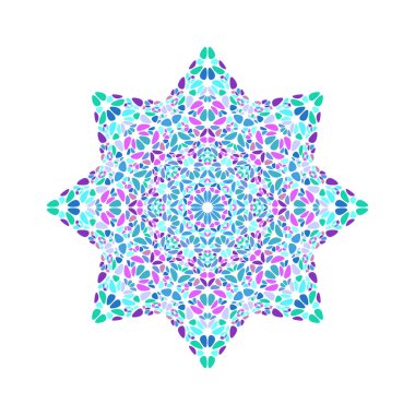 İzole geometrik değerli taş süs yıldız logo şablonu