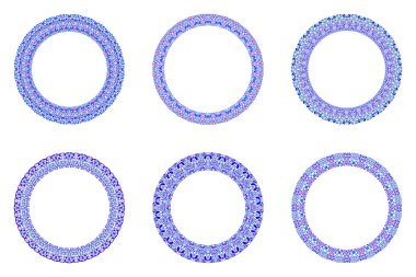 Soyut geometrik çiçek yuvarlak çerçeve seti