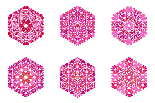 Разноцветный геометрический орнамент цветка шестиугольник — стоковый вектор