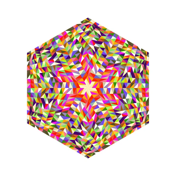 Isolado abstrato colorido geométrico mosaico hexágono símbolo modelo — Vetor de Stock