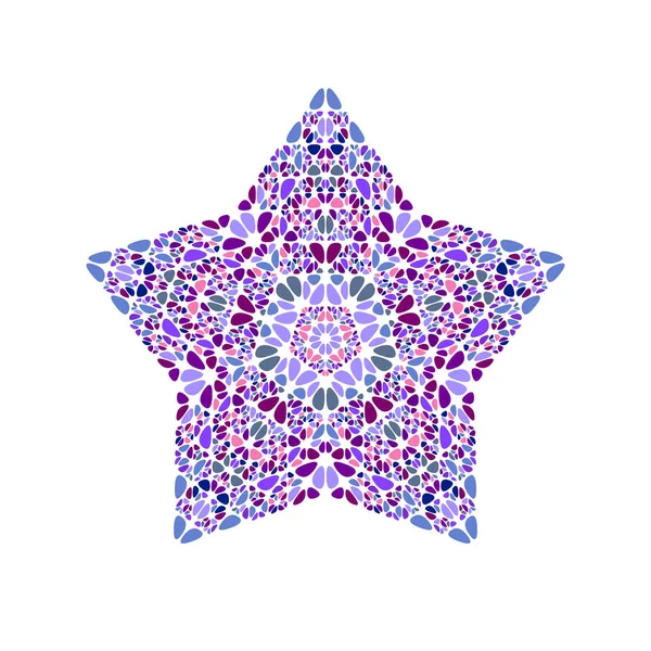 Geometrische geïsoleerde Floral mozaïek Star logo sjabloon — Stockvector