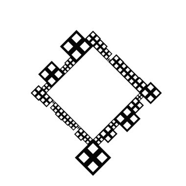 Modern geometrik kare rozet dekorasyon tasarım elemanı
