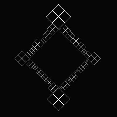 Modern geometrik diyagonal tek renkli kare boş rozet sınırı