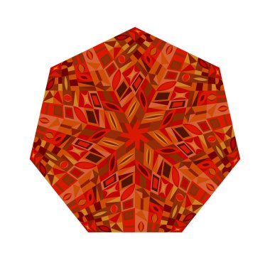 İzole renkli geometrik karo mozaik heptagon çokgen
