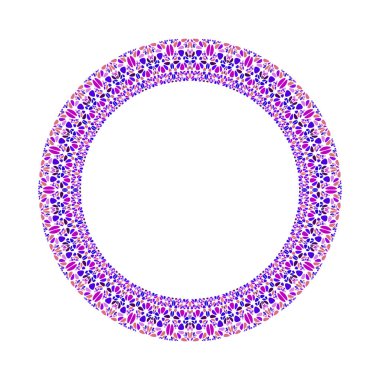 Çakıl mozaik yuvarlak çerçeve - dairesel soyut vektör elemanı