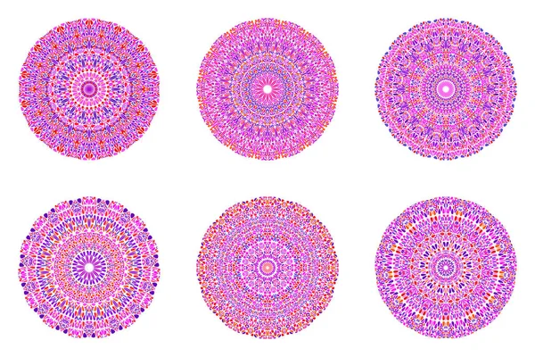 Abstract circular geometrical floral ornament pattern mandala set — Stock Vector
