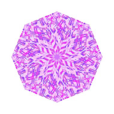 Soyut geometrik renkli karo mozaik sekizgen sembol şablonu
