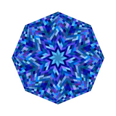 Renkli izole kiremitli mozaik sekizgen çokgen şekli