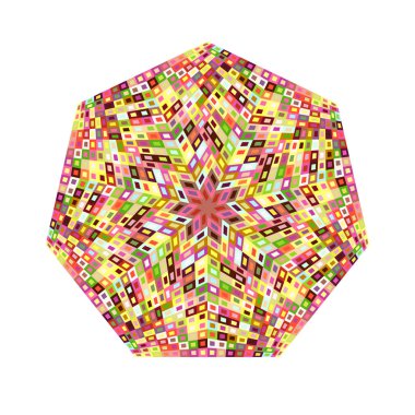 İzole soyut karo mozaik çokgen logo şablonu