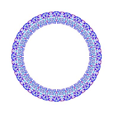 Renkli çiçek çelenk - soyut dairesel vektör elemanı