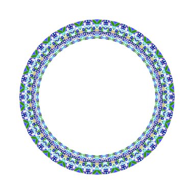 Geometrik izole soyut karo mozaik daire çerçevesi