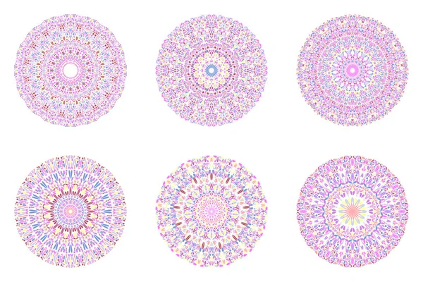 Circular round abstract floral ornament mandala set — Stock Vector
