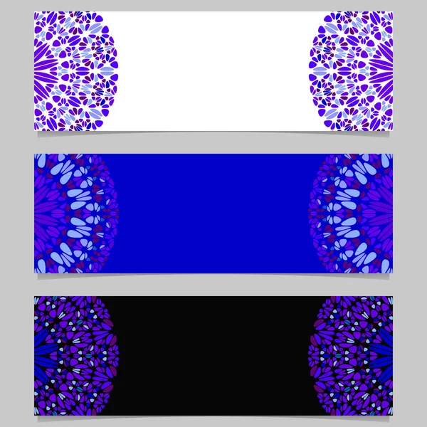 Geometrical abstract gravel mandala banner background set — Stock Vector