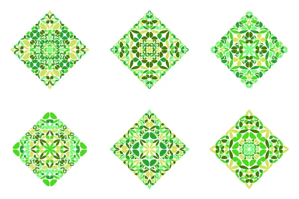 Kleurrijke abstracte sierlijke geometrische Petal Square veelhoek set — Stockvector