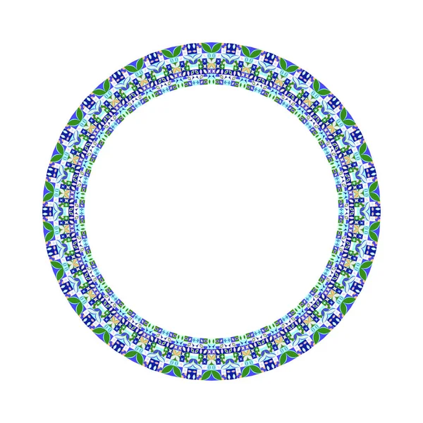 Geometrisch isoliert abstrakt gekachelt Mosaik Kreis Rahmen — Stockvektor