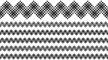 Soyut siyah ve beyaz diyagonal kare desen sayfa ayırıcı seti