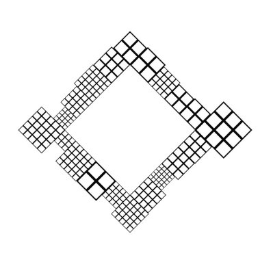 Geometrik minimal tek renkli kare rozet arka plan kenarlığı