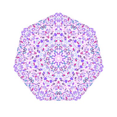 Geometrik soyut izole çiçek süs heptagon logo şablonu