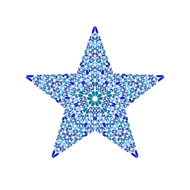 Renkli izole soyut çiçek mozaik yıldız çokgen