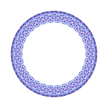 Geometrik izole renkli karo mozaik daire çelenk