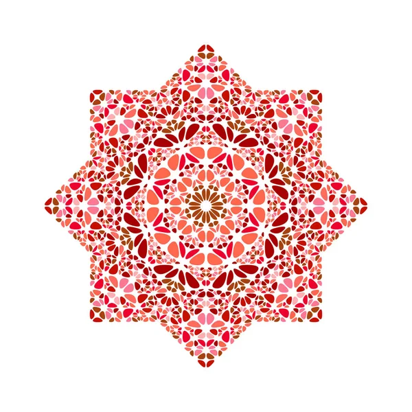 Plantilla de logotipo de estrella de mosaico floral geométrico colorido aislado — Vector de stock