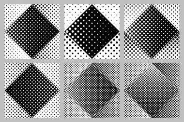 Geometrik nokta desen arka plan seti - vektör çizimleri