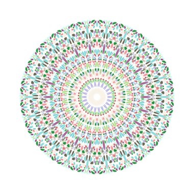 Renkli dairesel yuvarlak geometrik çiçek desen mandala