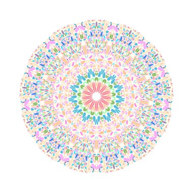 Geometrik yuvarlak renkli dairesel taç yaprağı desen mandala