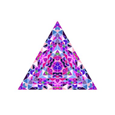 Geometrik izole süslü üçgen piramit logo şablonu