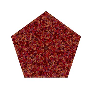 Soyut izole mozaik beşgen sembolü - süs vektör elemanı