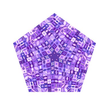 Soyut geometrik renkli karo mozaik beşgen sembol şablonu