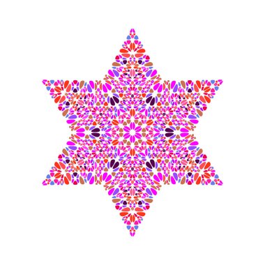 Soyut geometrik izole çiçek süs yıldız sembolü şablonu
