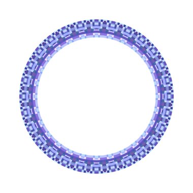 Geometrik izole renkli karo mozaik yuvarlak kenarlık