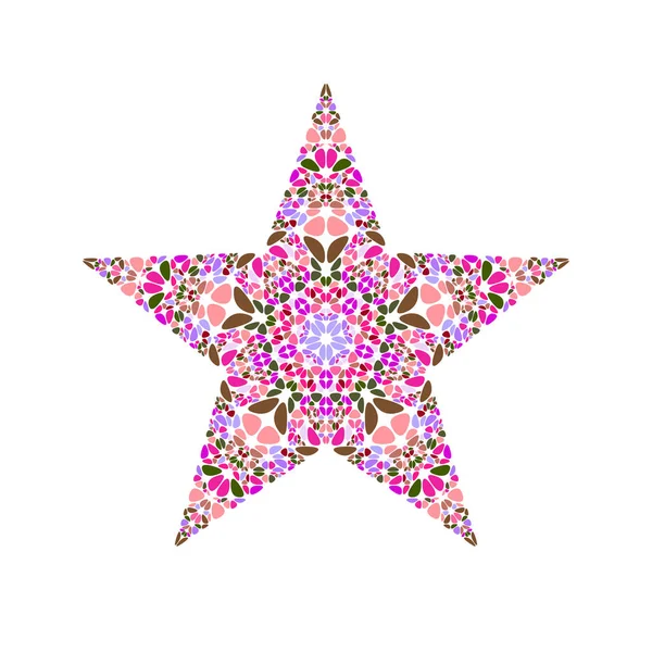 Plantilla de símbolo de estrella de adorno de flor colorida geométrica aislada — Vector de stock