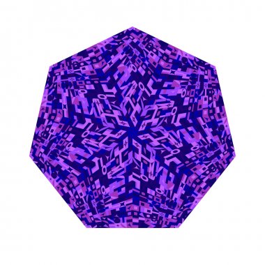 Soyut izole geometrik renkli mozaik heptagon logo şablonu