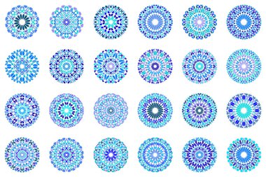 Soyut geometrik yuvarlak çakıl mandala sembol seti