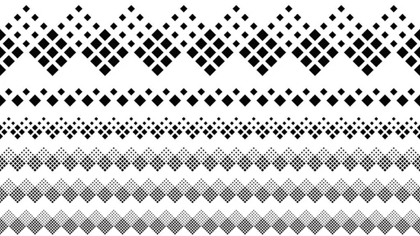 Conjunto de linha separador de padrão quadrado diagonal de repetição abstrato —  Vetores de Stock