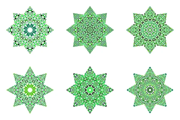 Petal star symbol set - geometrical vector elements — Stock Vector