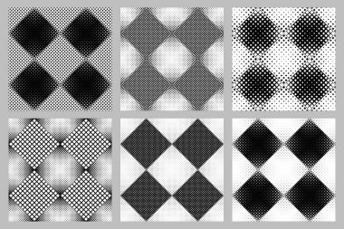 Dikişsiz soyut diyagonal kare desen arka plan seti