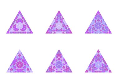 Soyut izole çokgen mozaik piramit logo şablon seti