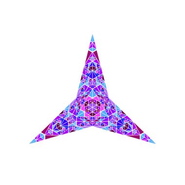Soyut izole geometrik çokgen üçgen süs yıldız şekli
