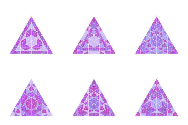Abstrato isolado poligonal mosaico pirâmide logotipo modelo conjunto — Vetor de Stock