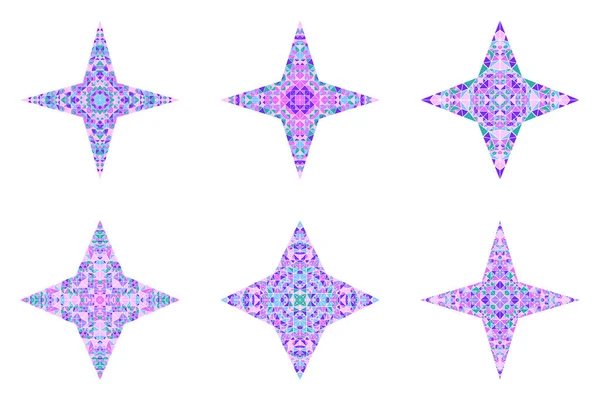 Çokgen geometrik üçgen mozaik süs yıldız şekil seti