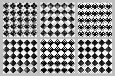 Geometrik soyut kare desen arka plan seti