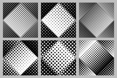 Dikişsiz kare desen arka plan tasarım koleksiyonu - soyut vektör grafik