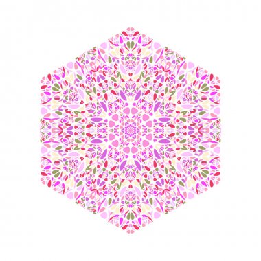 Renkli süslü izole soyut çiçek altıgen poligon