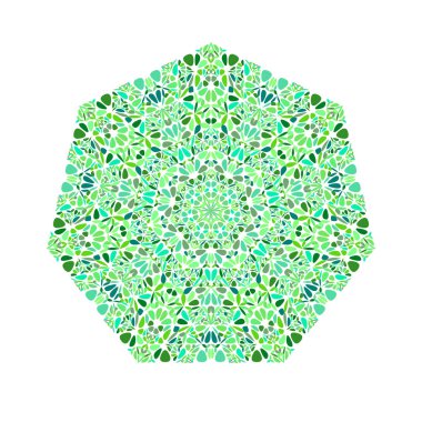 Soyut çiçek heptagon poligon - geometrik renkli vektör elemanı